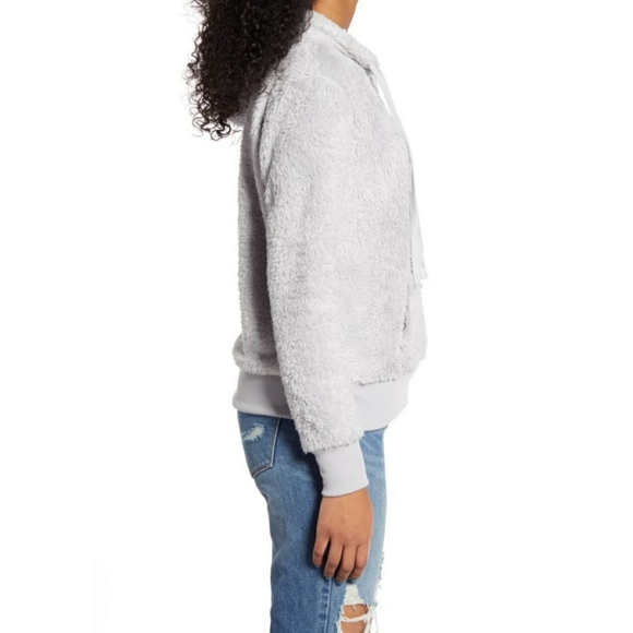 NWT  LOVE BY DESIGN GRAY COZY SOFT PLUSH HOODIE ~ - Picture 6 of 7